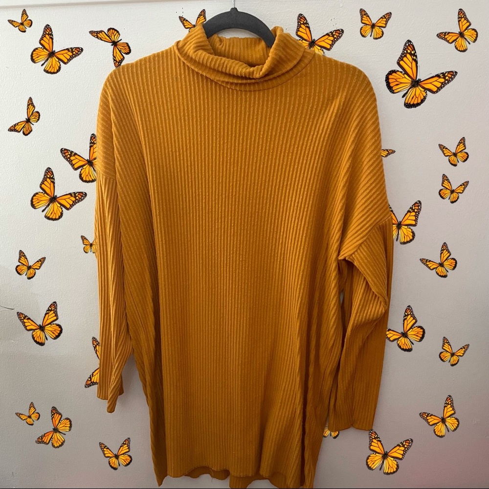 Turtleneck Knit Sweater Dress
